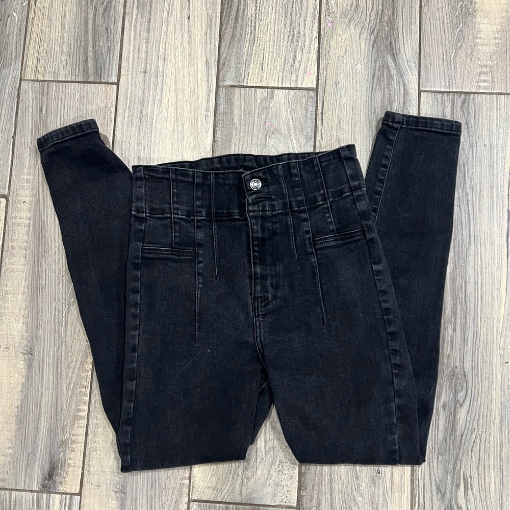 We The Free Very High Rise Dark Jeans Size 29  Y2K Grunge Goth Jeans EUC